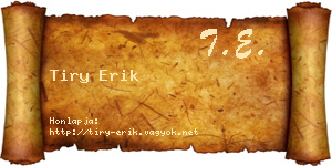 Tiry Erik névjegykártya